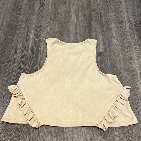 Zara faux suede embroidered crop top - Picture 4 of 6